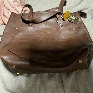 R.Riveter Leather Shoulder Bag in Brown